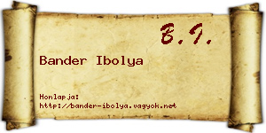 Bander Ibolya névjegykártya